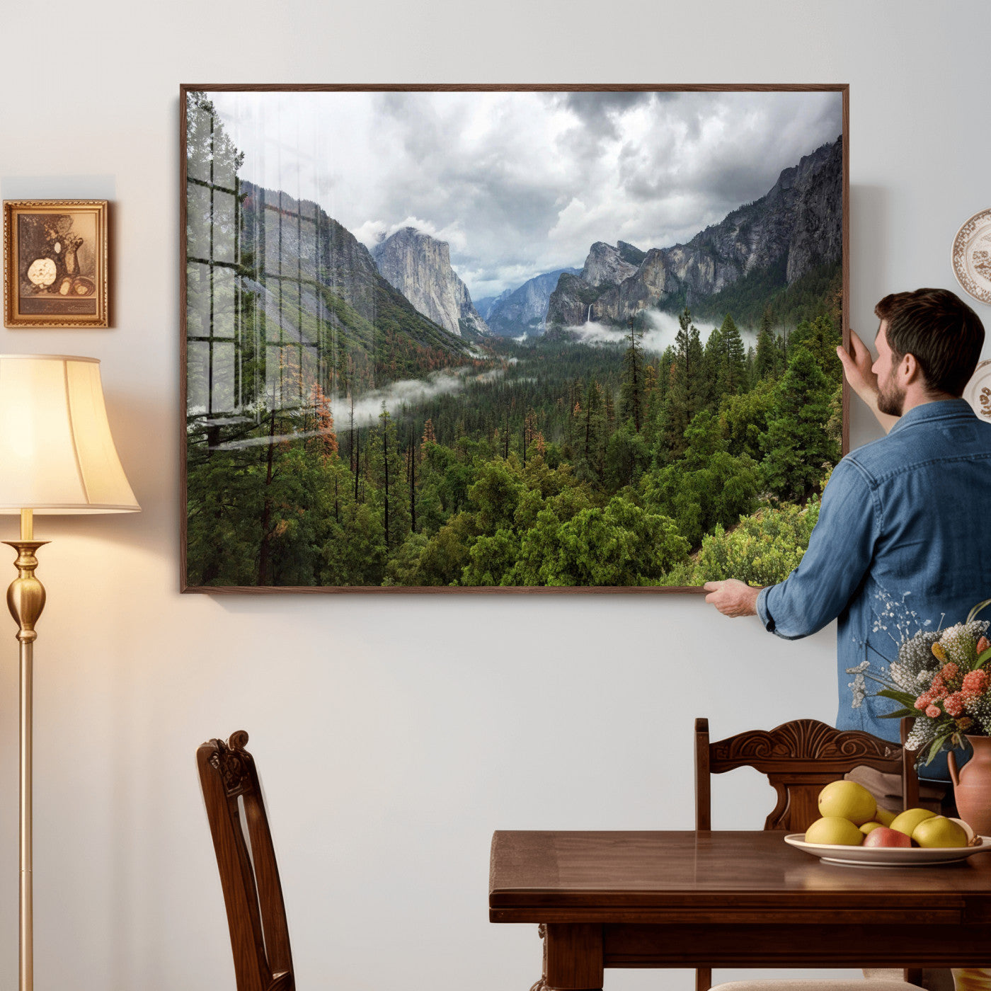 46168759-MGV-CV-36X24 - Yosemite Valley Wall Art Canvas Print, El Capitan Mountain Landscape Nature Wall Decor
