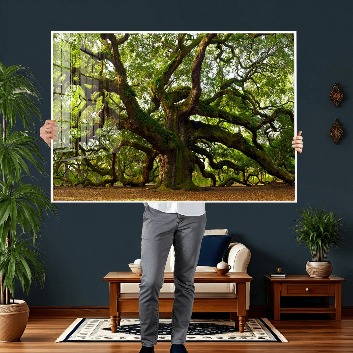 29407-MGV-CV-36X24 - Angel Oak Tree Wall Art Canvas Print | Large Forest Tree Nature Photography Print on Canvas