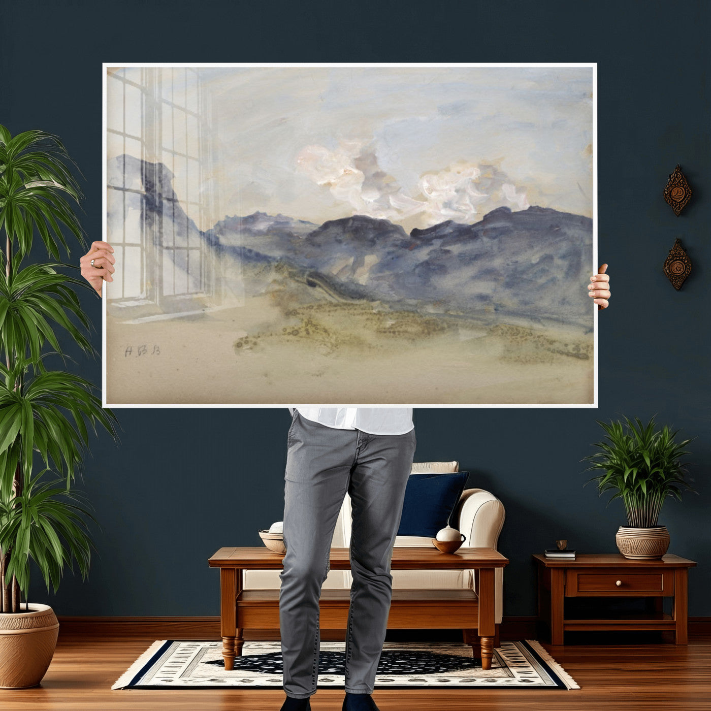 14644686-MGV-CV-36X24 - Alps Hercules Brabazon Brabazon Abstract Wall Art Canvas Print for Modern Home Decor