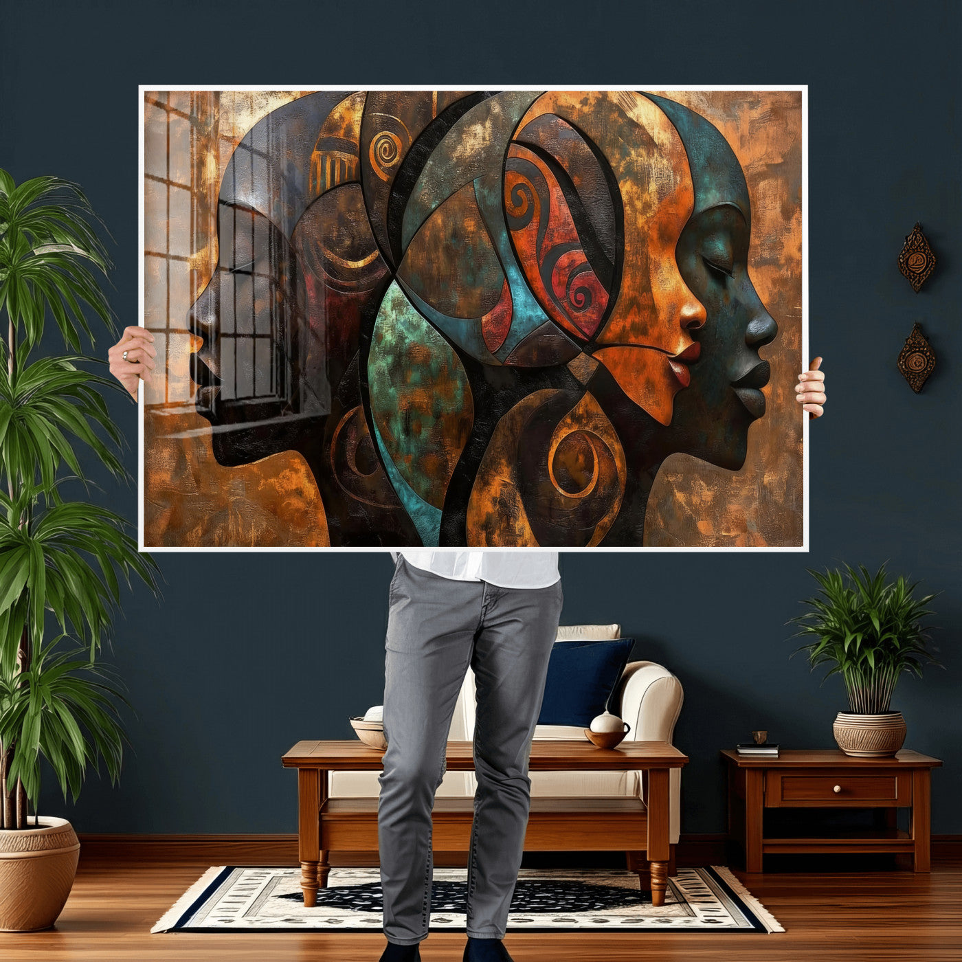 81517886-MGV-CV-36X24 - Abstract Afro American Women Wall Art Canvas Print