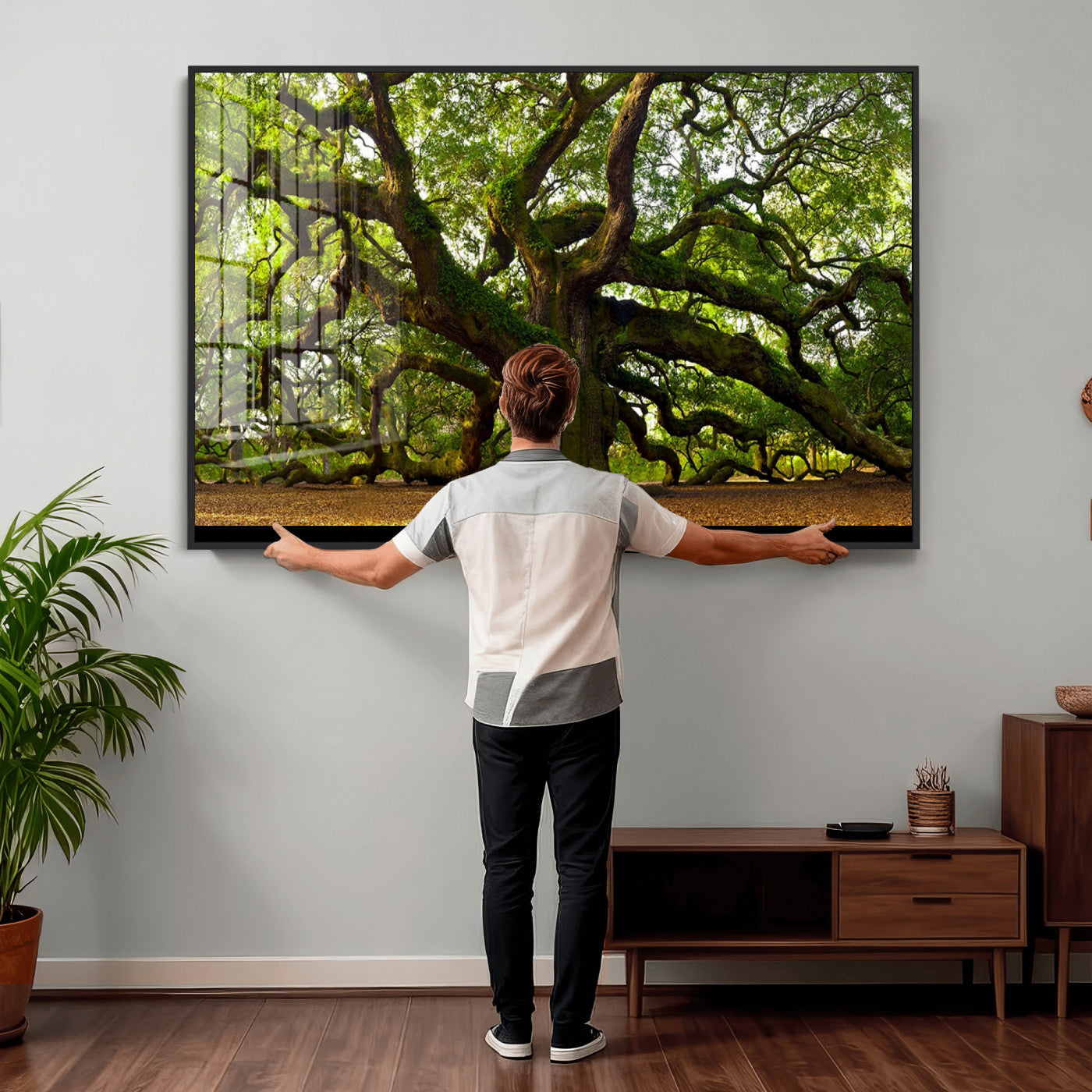 29407-MGV-CV-36X24 - Angel Oak Tree Wall Art Canvas Print | Large Forest Tree Nature Photography Print on Canvas