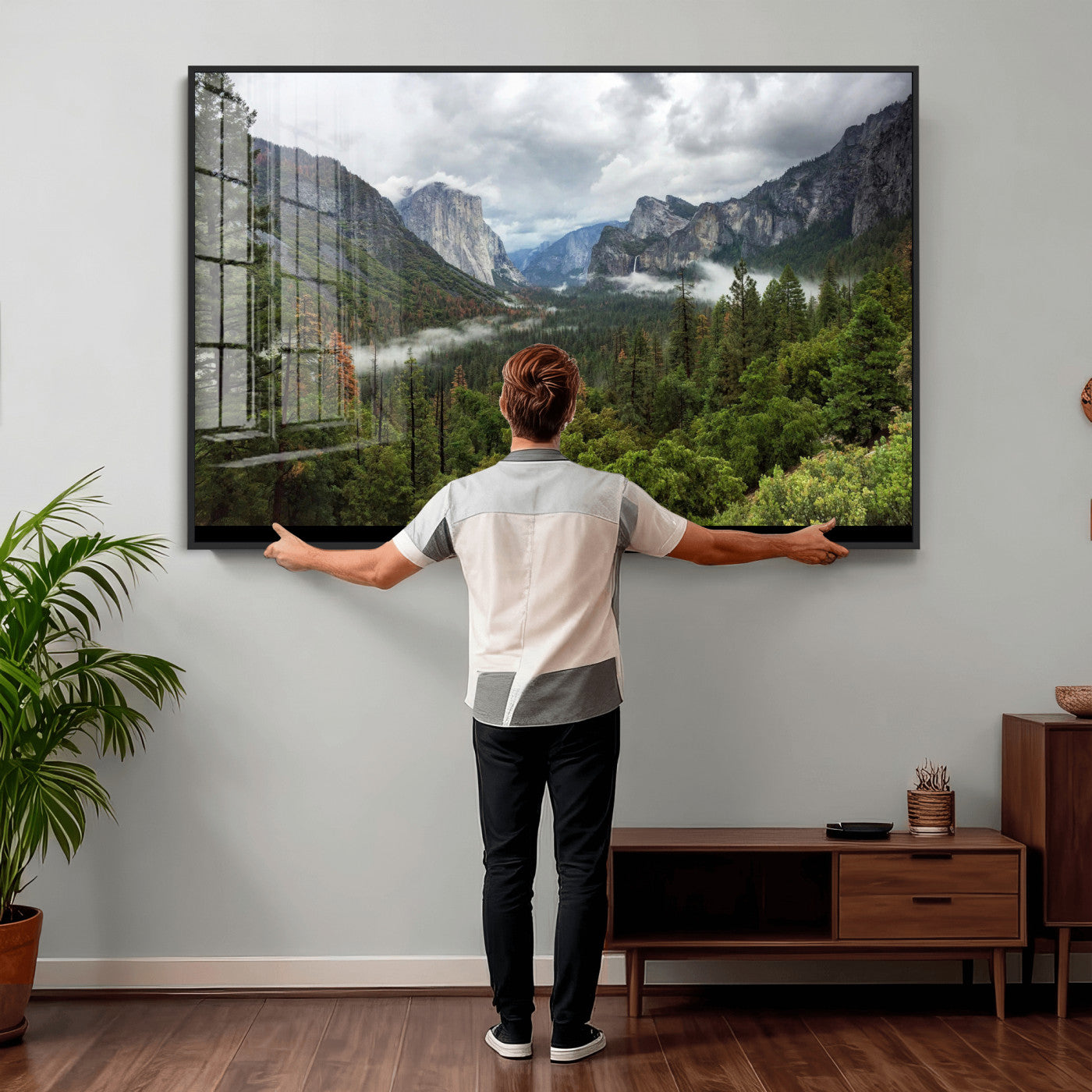 46168759-MGV-CV-36X24 - Yosemite Valley Wall Art Canvas Print, El Capitan Mountain Landscape Nature Wall Decor