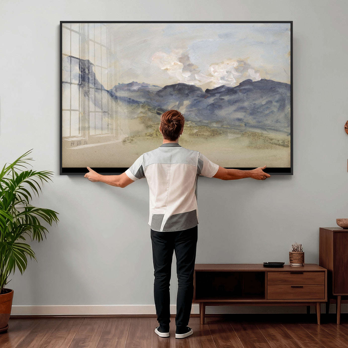 14644686-MGV-CV-36X24 - Alps Hercules Brabazon Brabazon Abstract Wall Art Canvas Print for Modern Home Decor