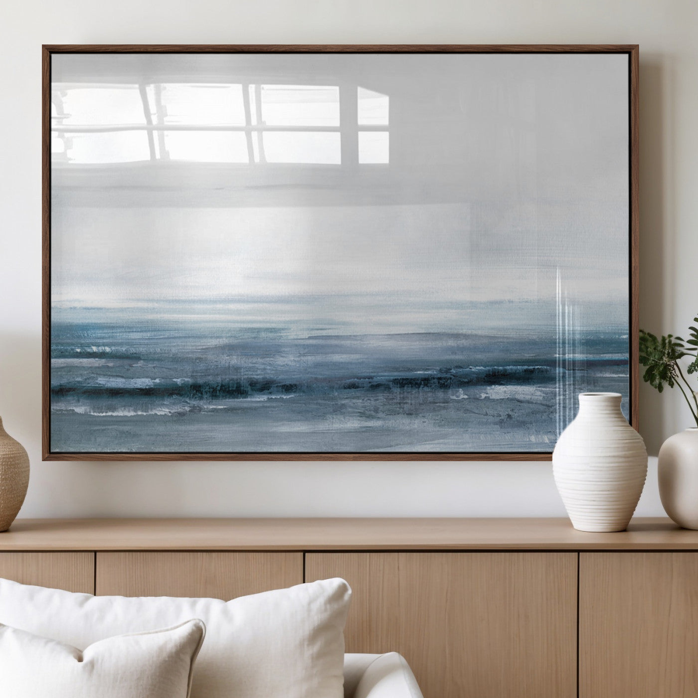 65702-MGV-FP-36X24-3P_Walnut-Blue Ocean Abstract Artwork Wall Art Canvas Print