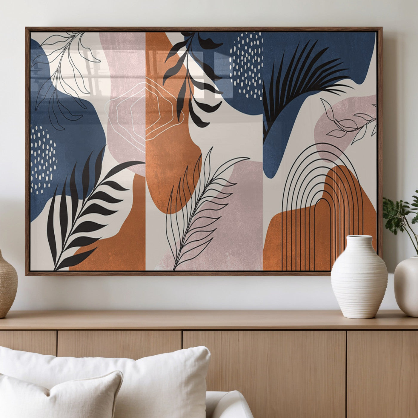 27678-MGV-FP-36X24-3P_Walnut-Boho Wall Art Canvas Print Set Mid-Century Prints Bohemian Wall Artwork Prints Boho Neutral,