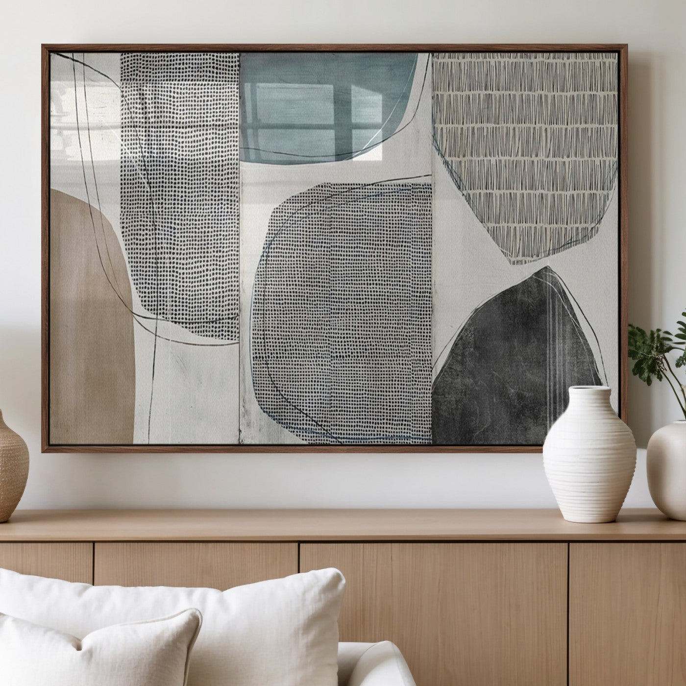 65308-MGV-FP-36X24-3P_Walnut-Canvas Print Wall Art Abstract Art Boho, Framed Boho Decor Canvas Print