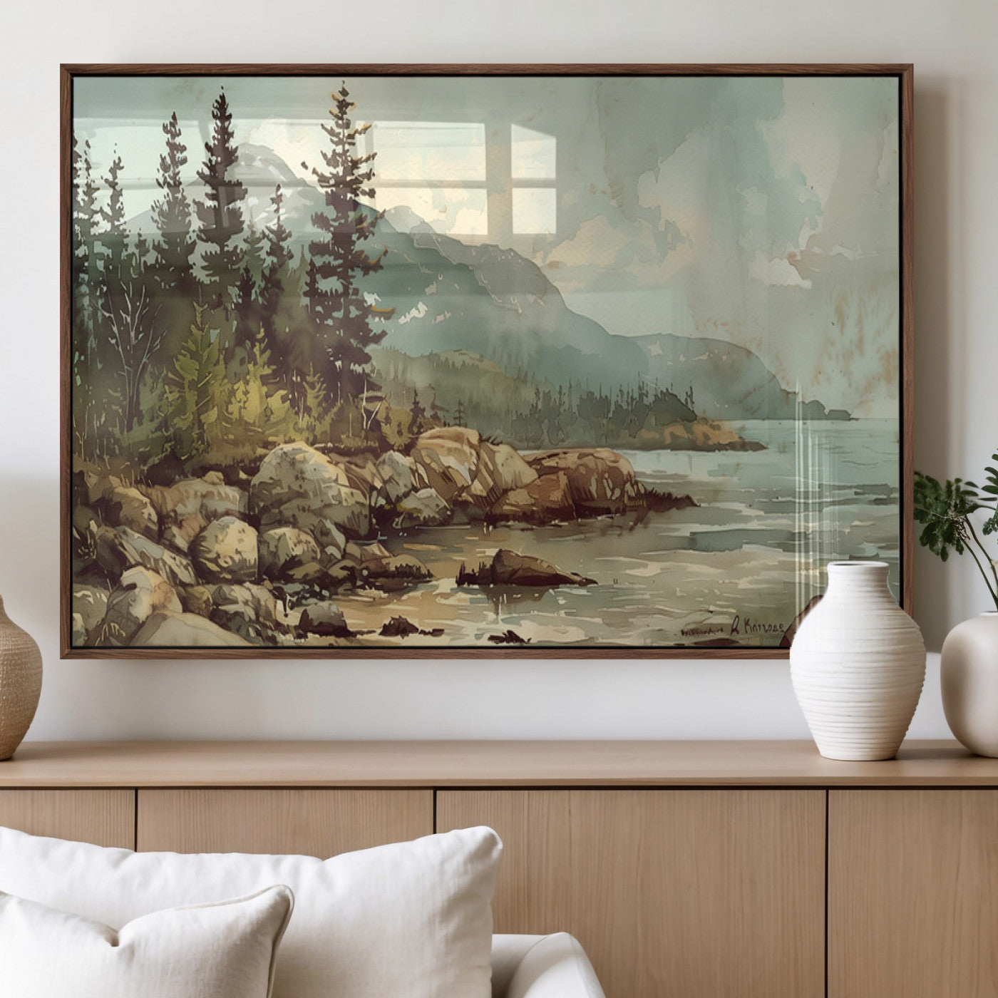 24809-MGV-FP-36X24-3P_Walnut-Abstract Acadia National Park Wall Art Canvas Print - Stunning 3-Panel Wall Art Canvas Print,