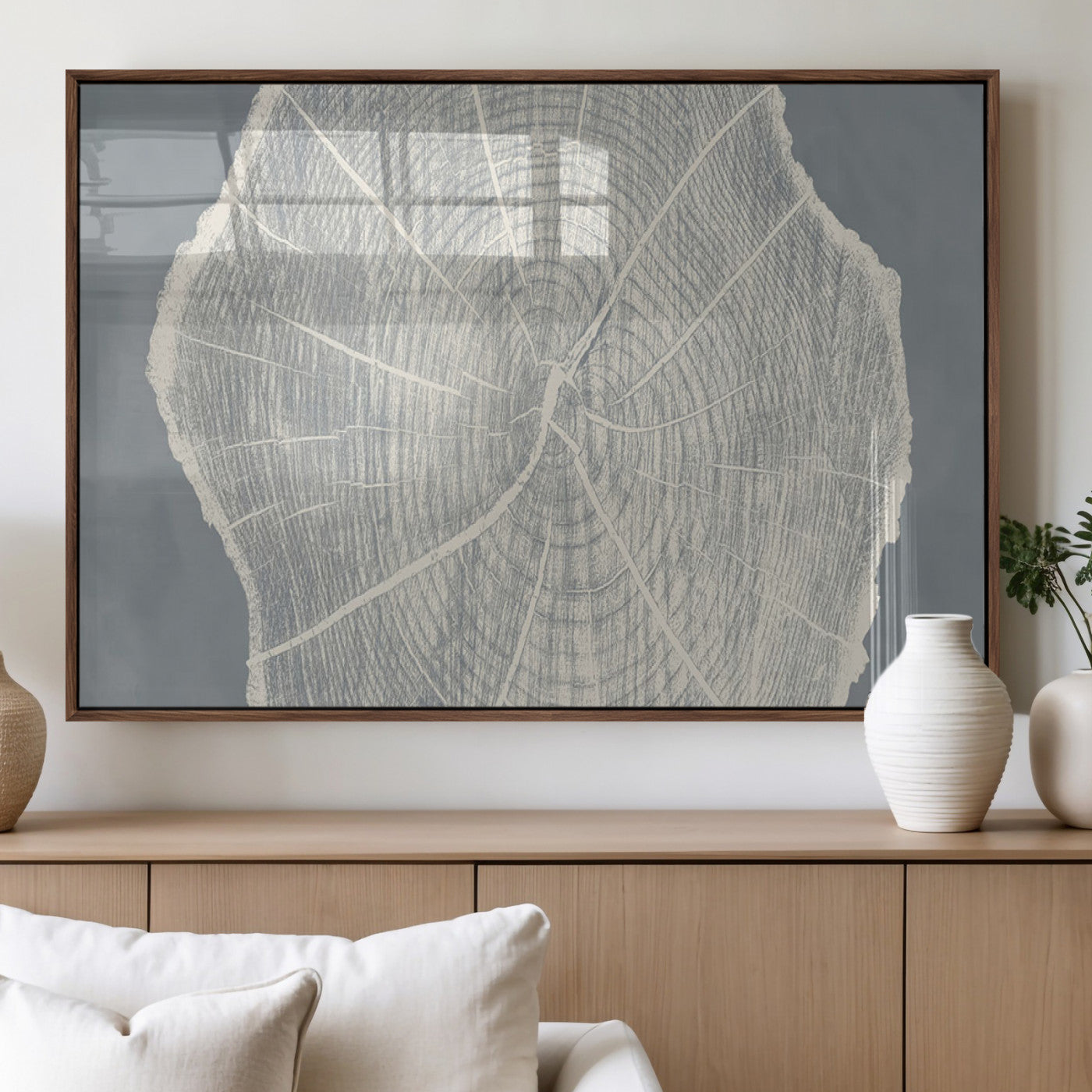 25547-MGV-FP-36X24-3P_Walnut-Abstract Tree Ring Wall Art Canvas Print – Nature-Inspired, Ready to Hang, Modern Home Decor