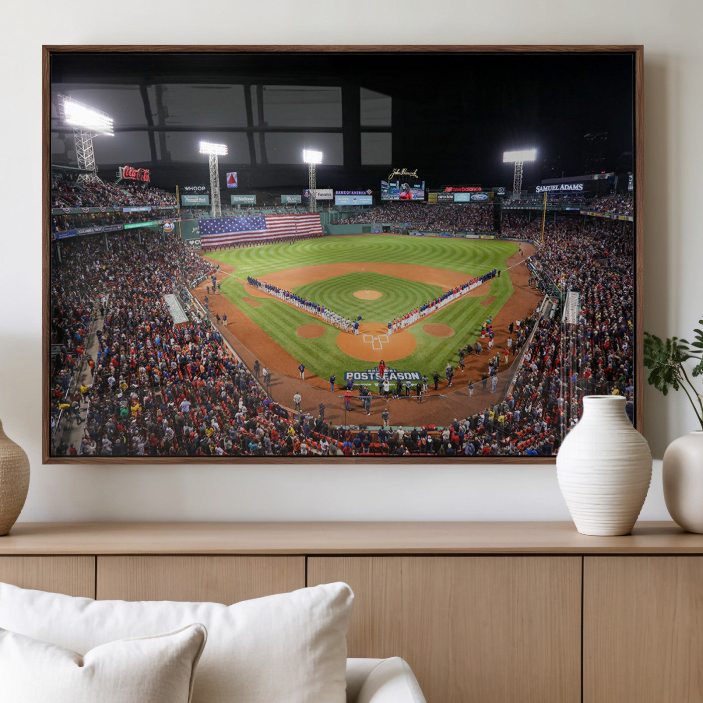47365-MGV-FP-36X24-3P_Walnut-Fenway Park Wall Art Canvas Print | Large Baseball Stadium Canvas Print for Boston Red Sox Fans |