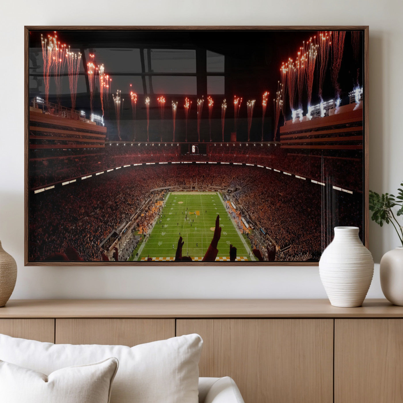 73358115-MGV-FP-36X24 - Tennessee Neyland Stadium Wall Art, Sports Arena Canvas Print, Panoramic Stadium Canvas Artwork for Home, Office