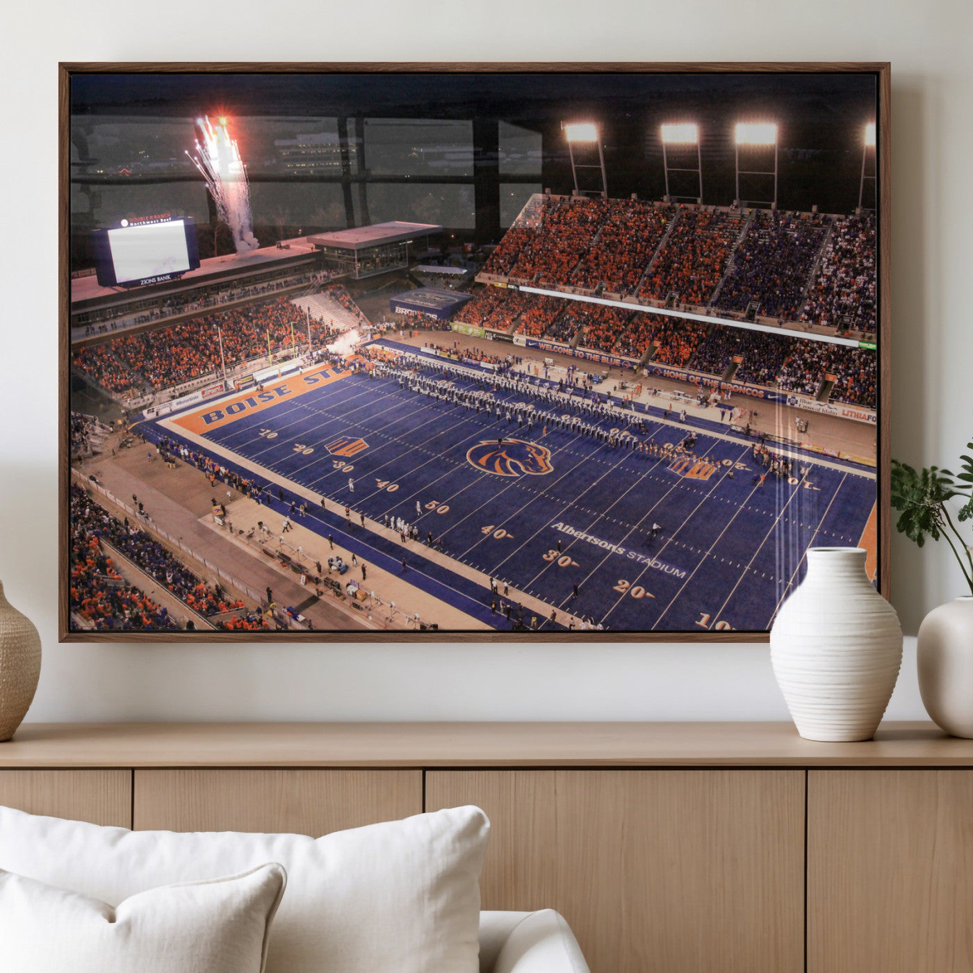 BS1001S-MGV-FP-36X24 - Boise State Broncos Albertsons Stadium Wall Art Canvas Print