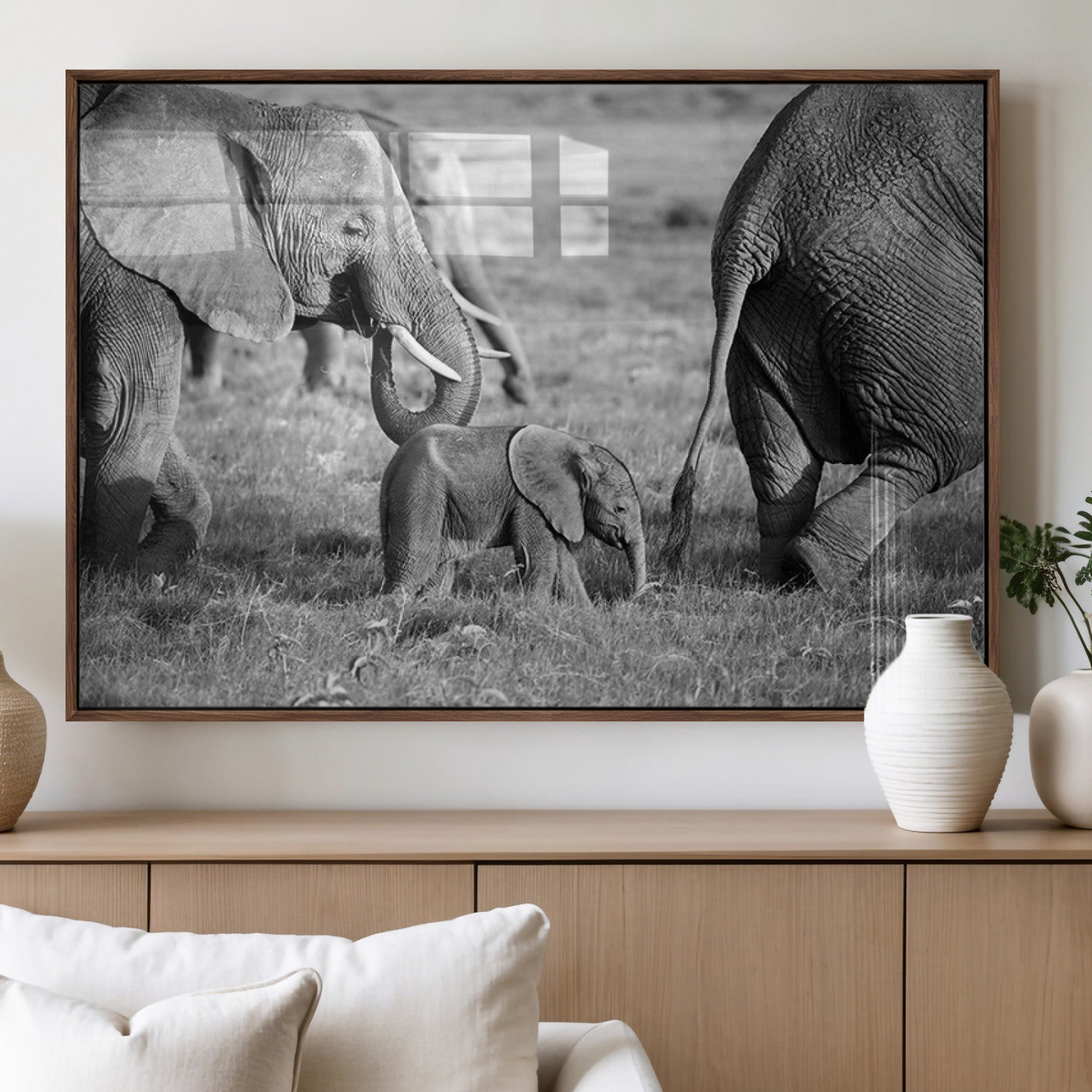 95787-MGV-FP-36X24-3P_Walnut-Wild Elephant Wall Art Canvas Print