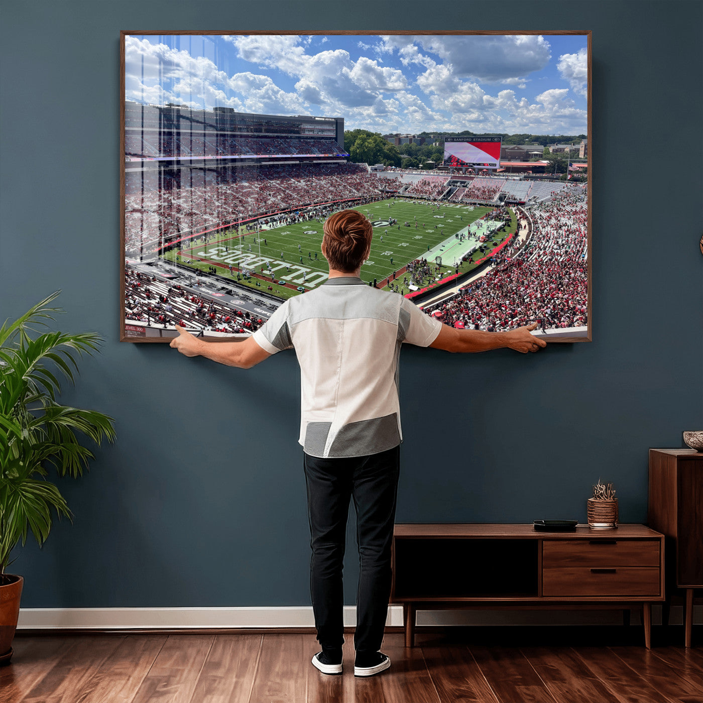 10665453-MGV-CV-36X24 - Georgia Bulldogs Stadium Wall Art Canvas Print, Sanford Stadium Football Field Panorama, College Football Game Day Wall Decor