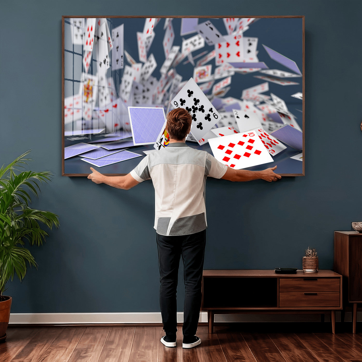 66392185-MGV-CV-36X24 - Playing Cards Canvas Wall Art | Casino Game Room Decor, Poker Decor Art