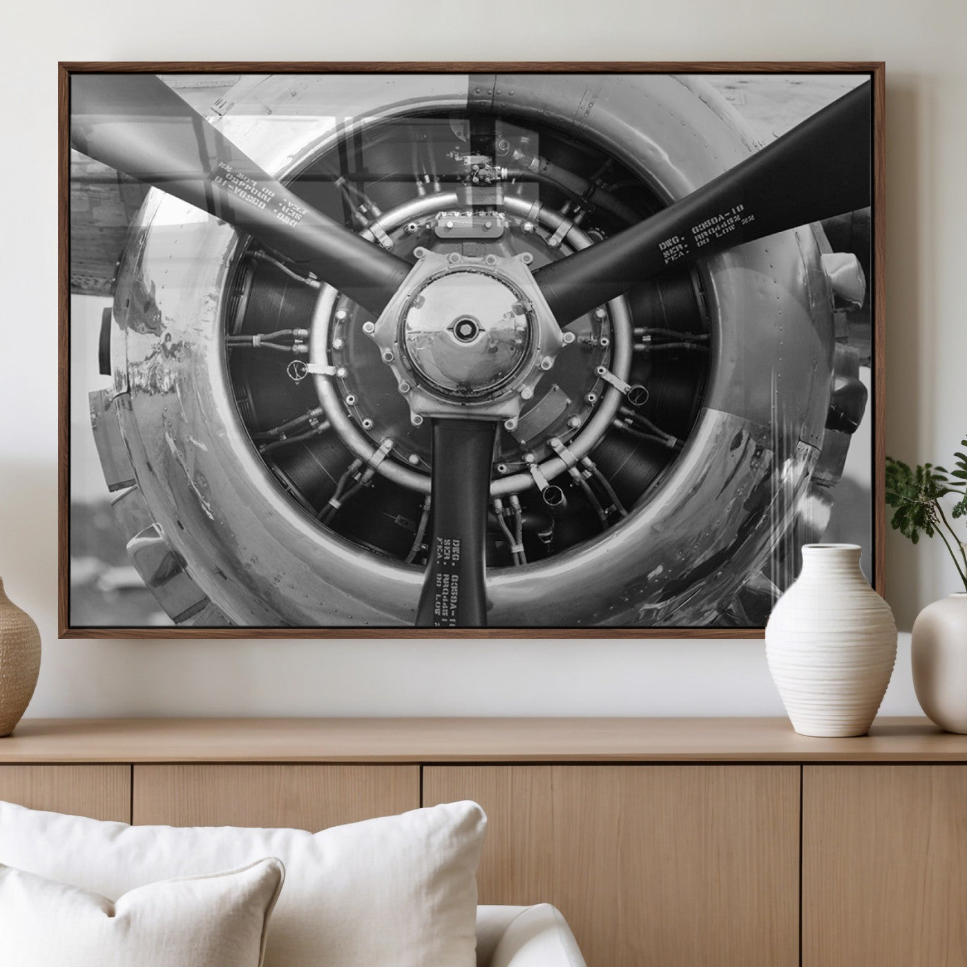 28132-MGV-FP-36X24-3P_Walnut-Vintage Airplane Wall Art Canvas Print