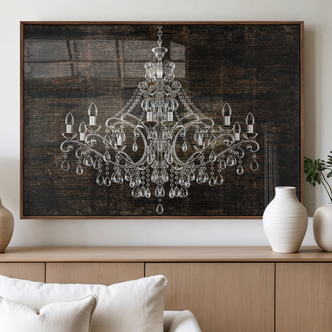 69434-MGV-FP-36X24-3P_Walnut-Rustic Chandelier Canvas Print