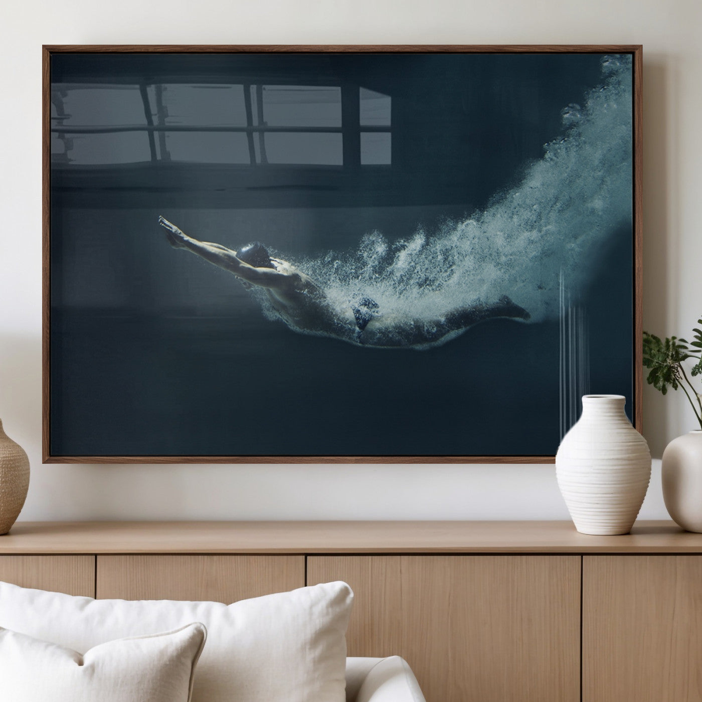 48463-MGV-FP-36X24-3P_Walnut-Swimmer Wall Art Canvas Print