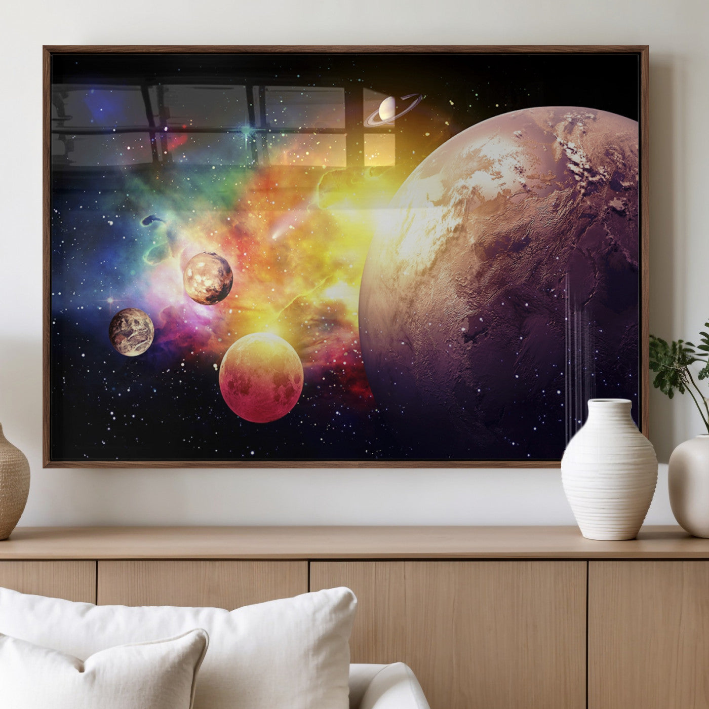 51843-MGV-FP-36X24-3P_Walnut-Space and Galaxy Canvas Print