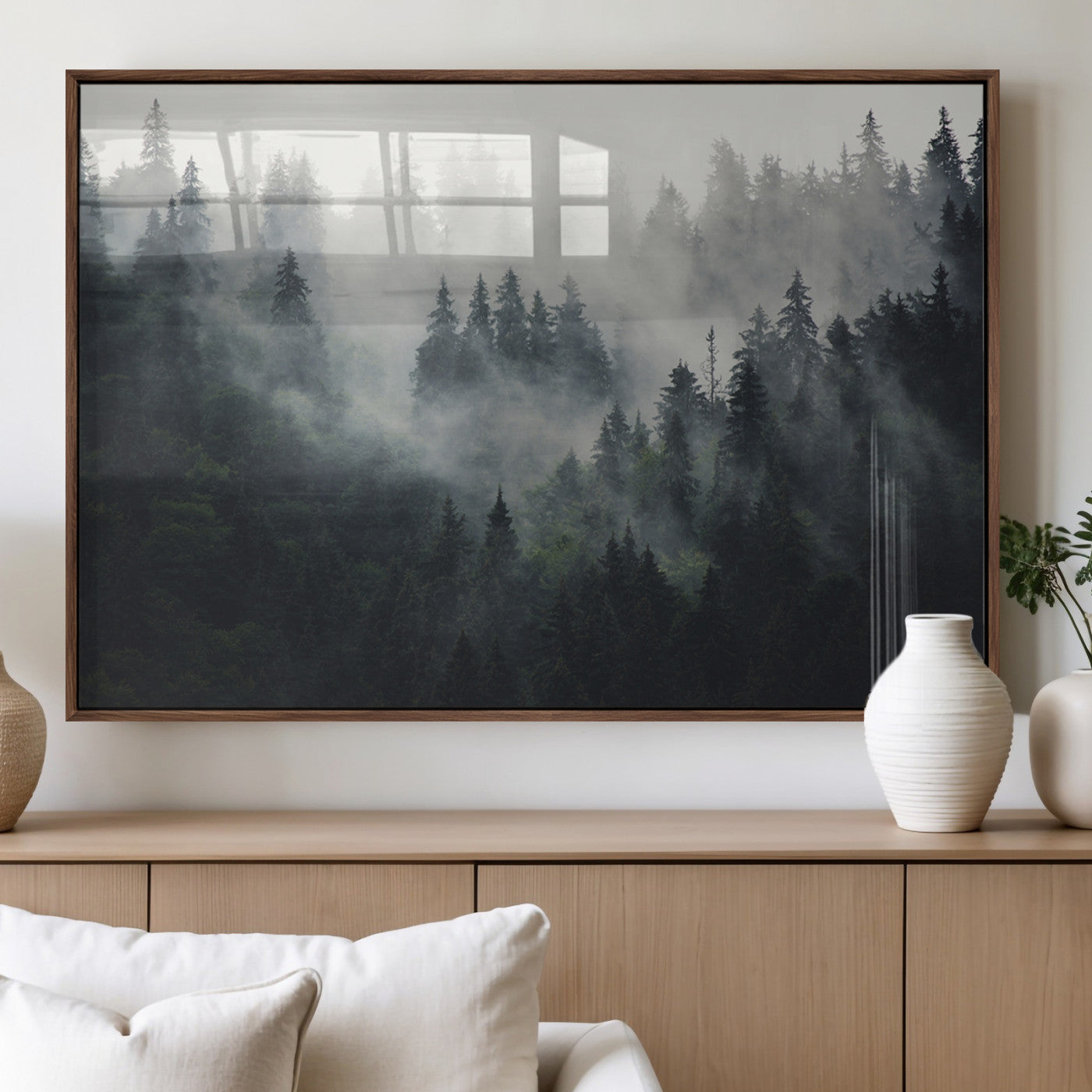 74938-MGV-FP-36X24-3P_Walnut-Nature Wall Decor - Serene Triptych Nature Print – Woodland Landscape Decor for Living Room or