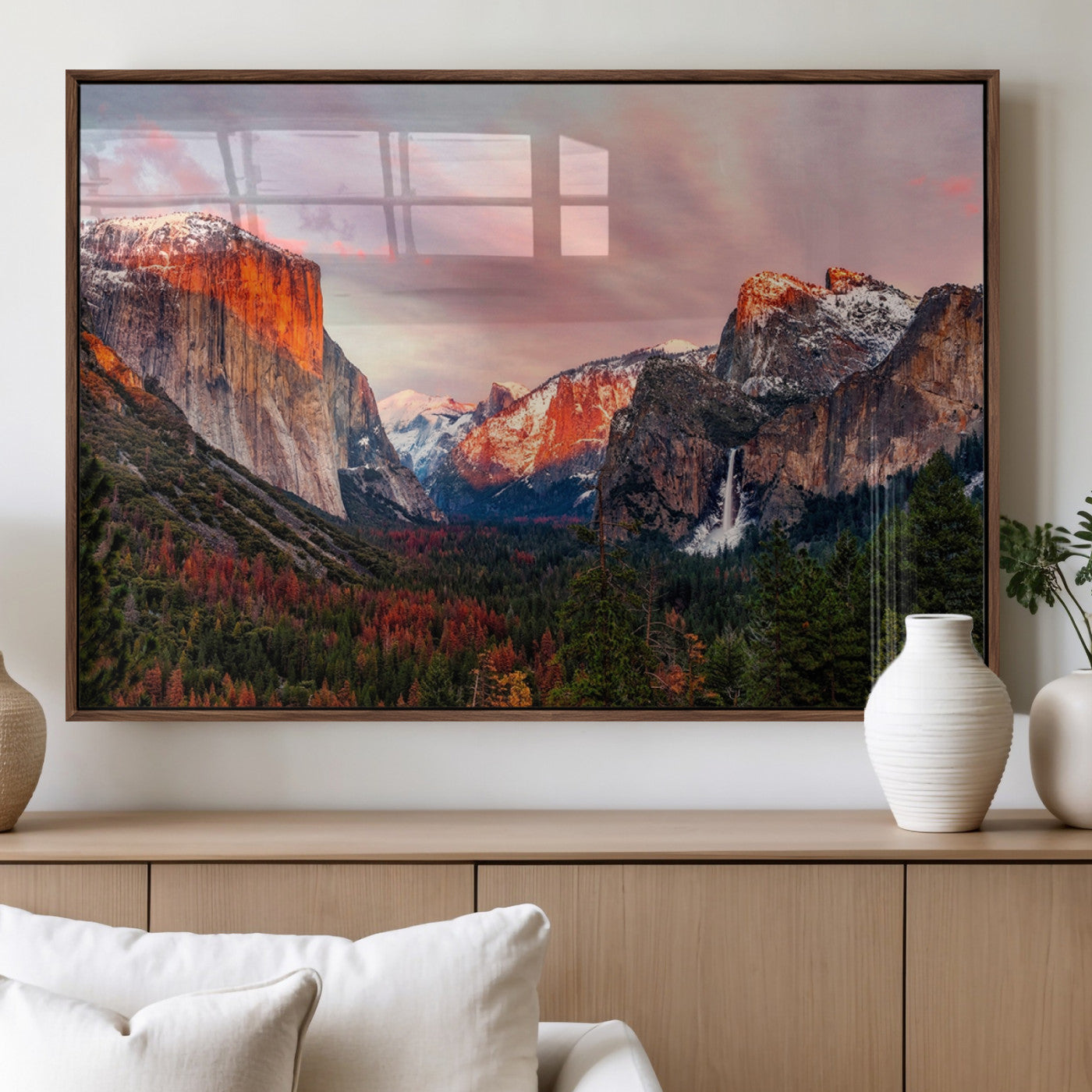92086-MGV-FP-36X24-3P_Walnut-Yosemite Half Dome Wall Art Canvas Print El Capitan