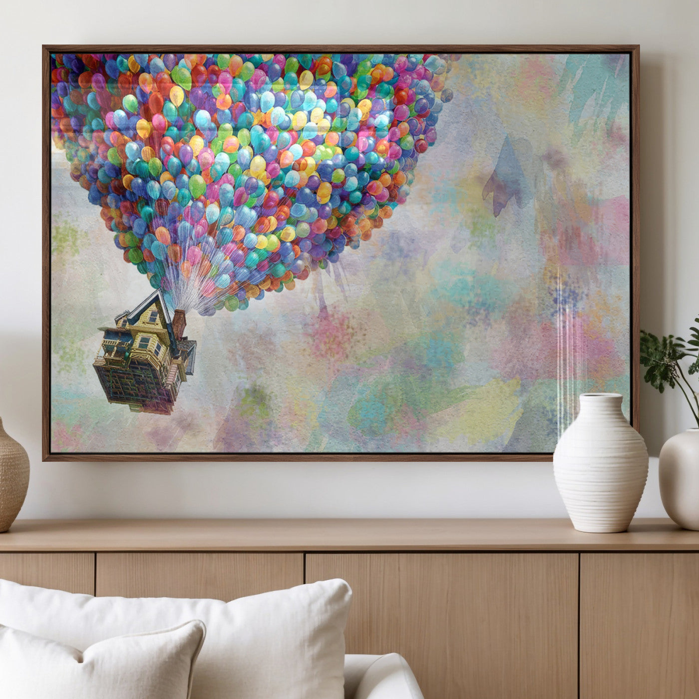 48558-MGV-FP-36X24-3P_Walnut-Up Pixar Poster, Look Up Pixar Wall Art, Up Pixar Canvas, Kids Play Game Room Decor Wall Art