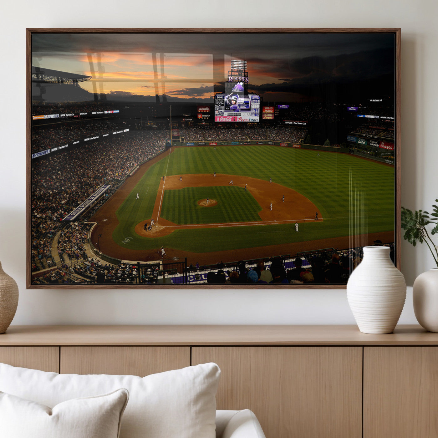 57060-MGV-FP-36X24-3P_Walnut-Colorado Rockies Coors Field Wall Art Canvas Print - MLB Baseball Stadium