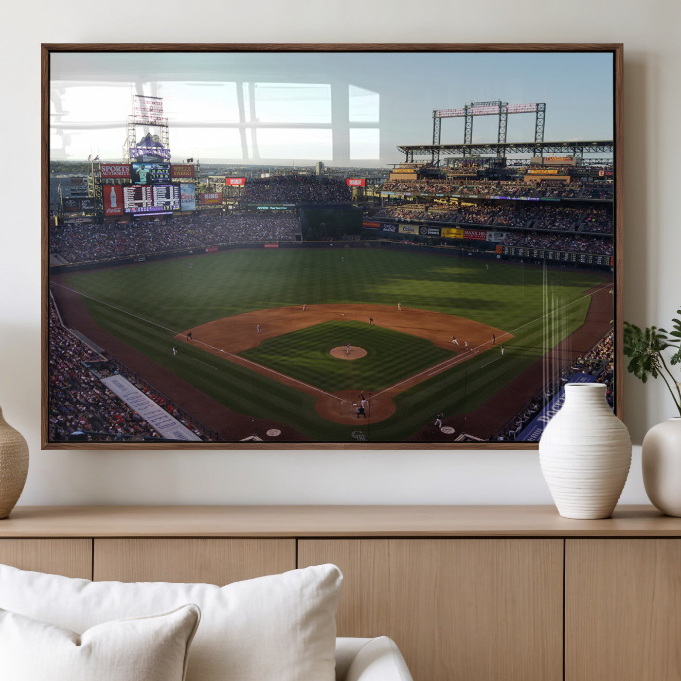 21638-MGV-FP-36X24-3P_Walnut-Colorado Rockies Coors Field Wall Art Canvas Print - MLB Baseball Stadium