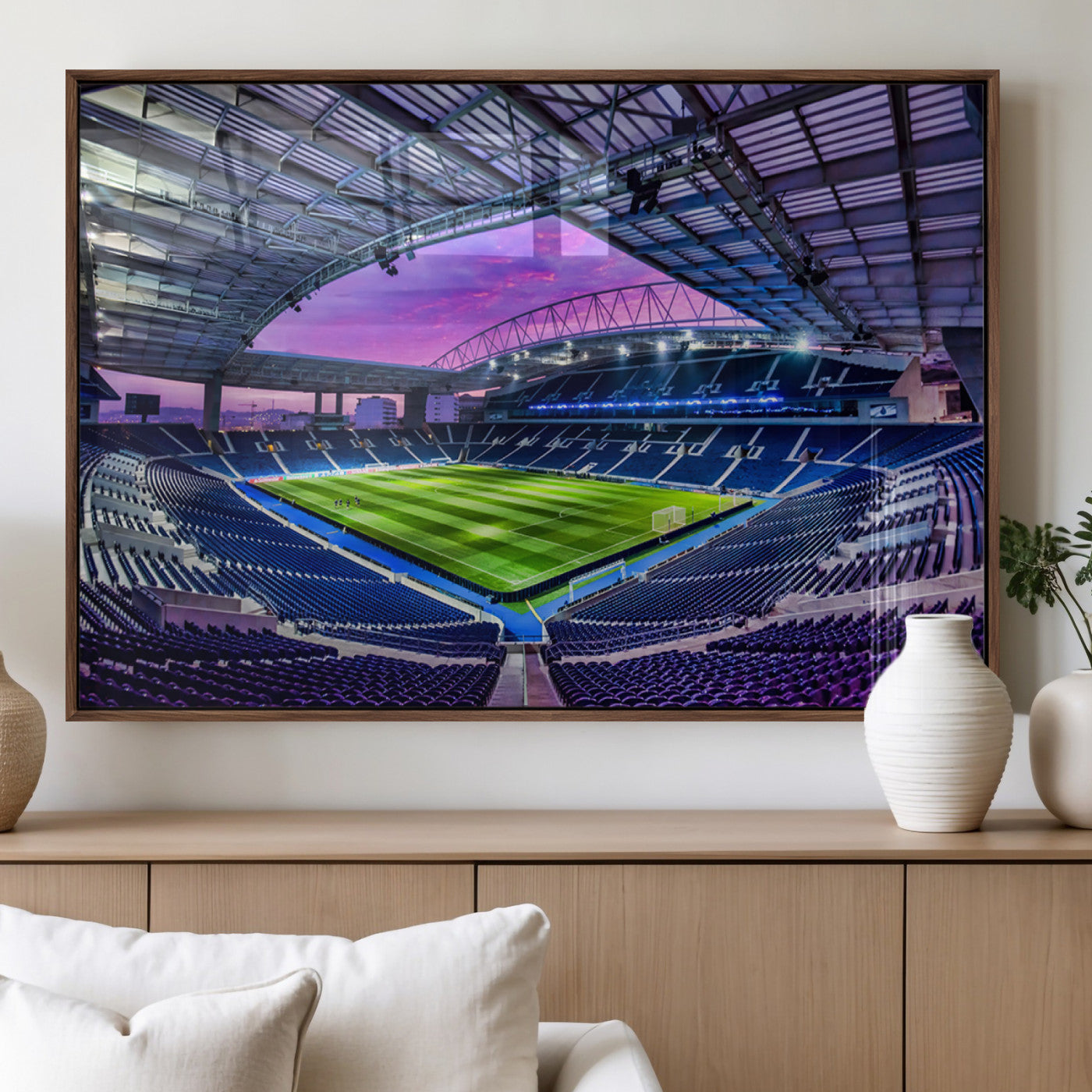10851-MGV-FP-36X24-3P_Walnut-FC Porto Soccer Team Print Canvas- Dragon Stadium Wall Art Canvas Print
