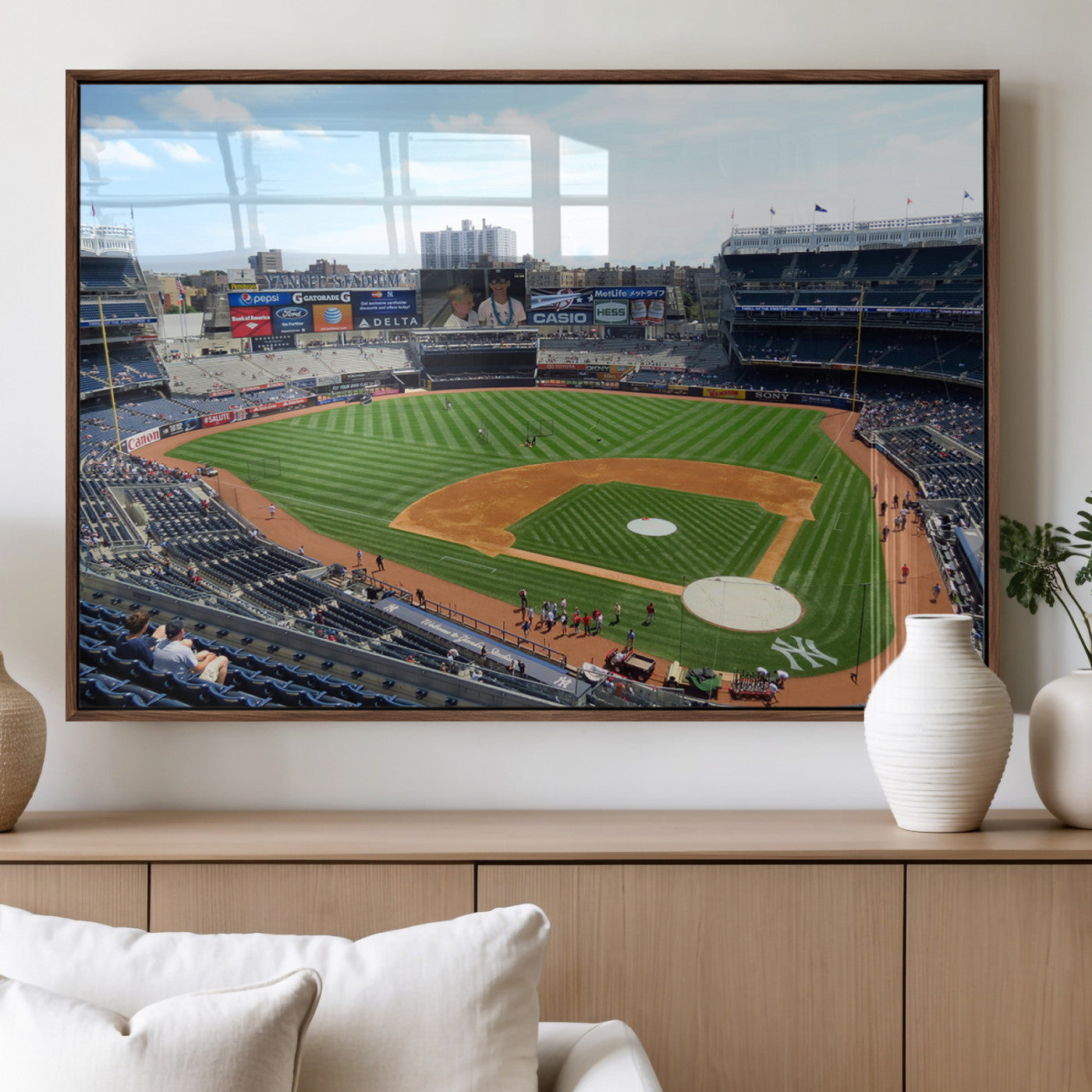 98047-MGV-FP-36X24-3P_Walnut-Buffalo Bills Stadium Wall Art - Buffalo Bills Decor- NFL Fans Gift, Perfect Sports Decor for Living