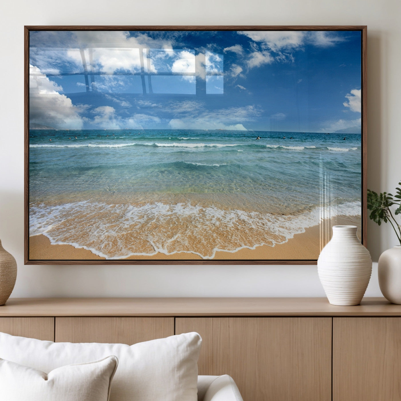 78859-MGV-FP-36X24-3P_Walnut-Sea View From the Beach Canvas Print