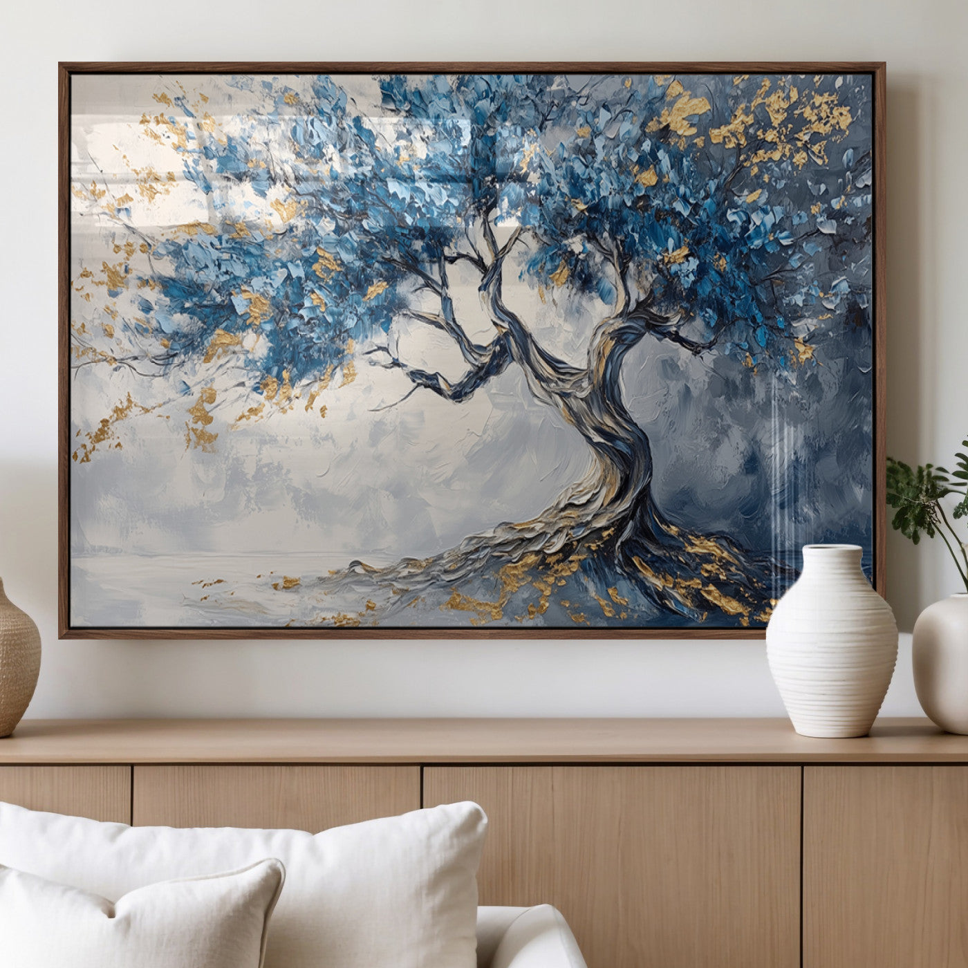 10259-MGV-FP-36X24-3P_Walnut-Abstract Tree Painting Canvas Wall Art | Tree of Life Painting Wall Art Canvas Print