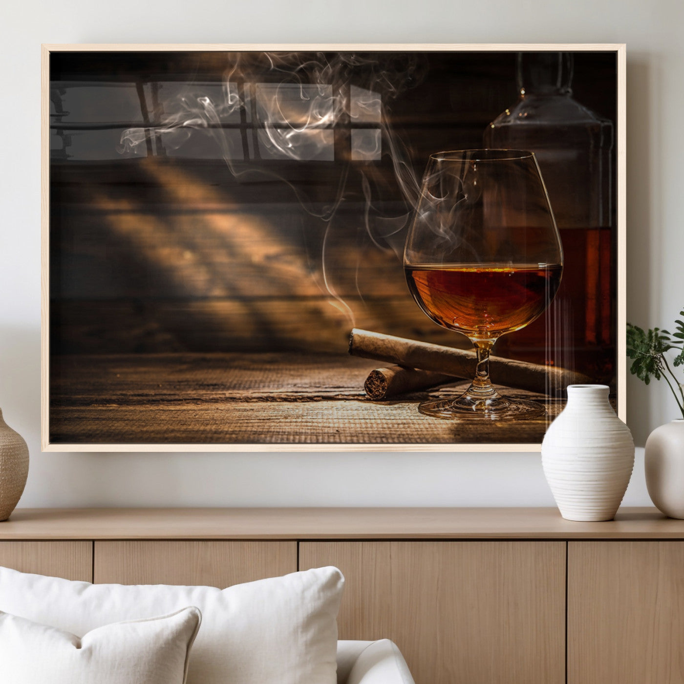 92305-MGV-FP-36X24-3P_Natural-Whiskey and Cigar Wall Art Canvas Print