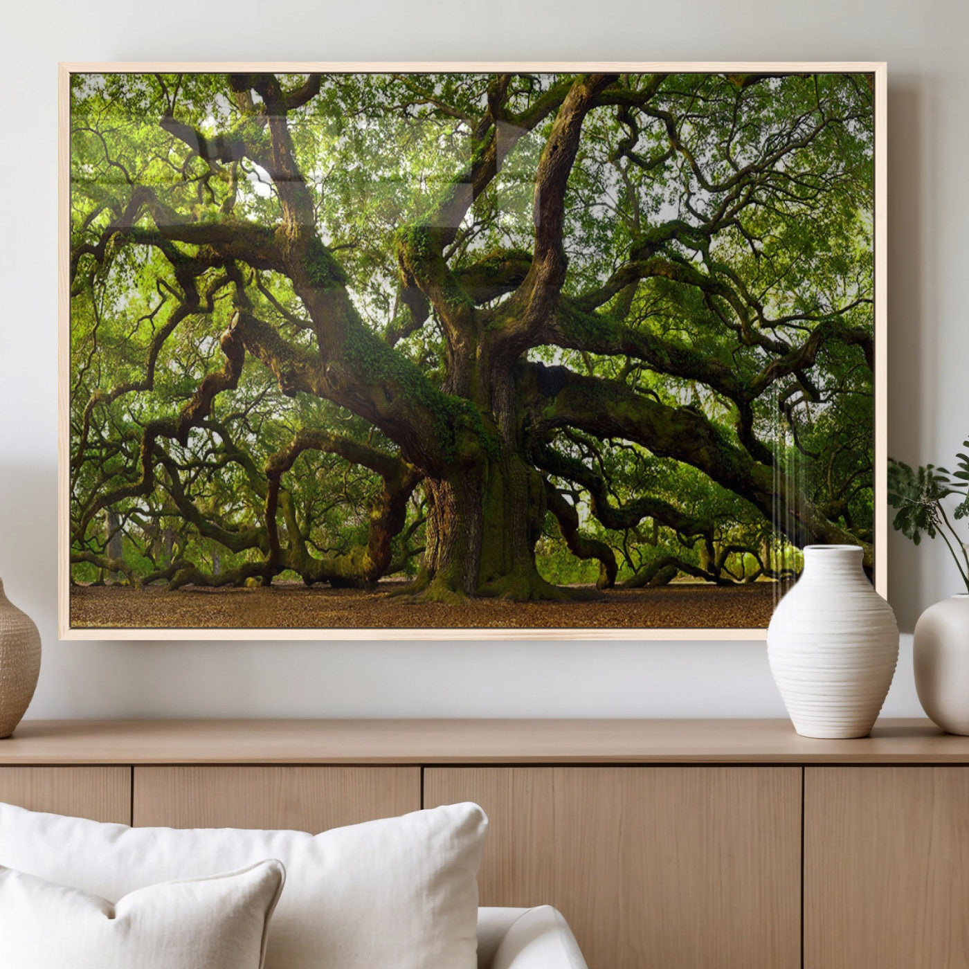 29407-MGV-FP-36X24-3P_Natural-Angel Oak Tree Wall Art Canvas Print | Forest Tree Nature Photography Print on Canvas | Large