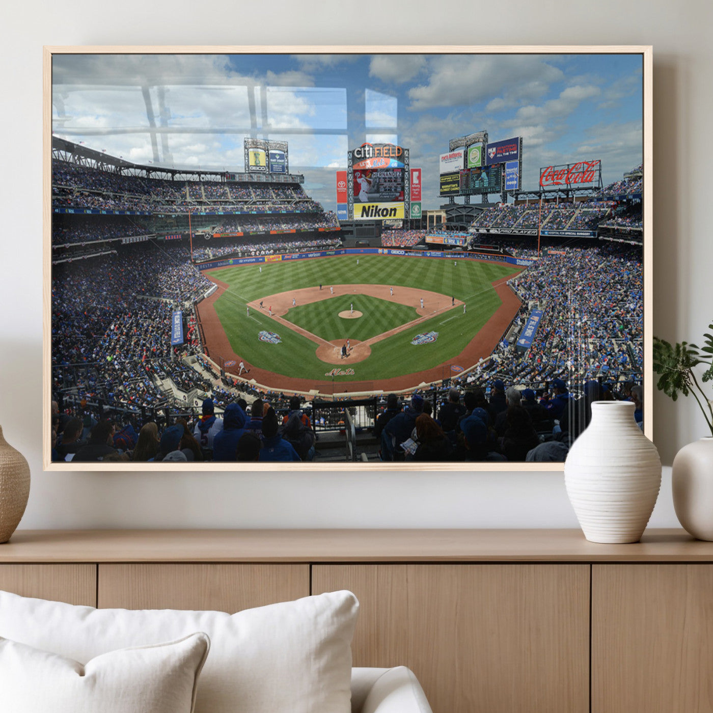 22910-MGV-FP-36X24-3P_Natural-New York Mets Baseball Team Print - Citi Field Stadium Wall Art Canvas Print