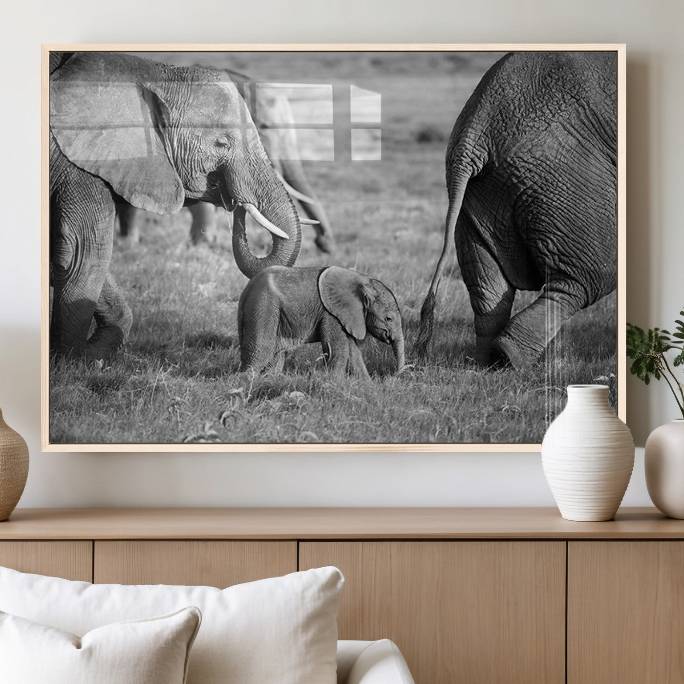 95787-MGV-FP-36X24-3P_Natural-Wild Elephant Wall Art Canvas Print