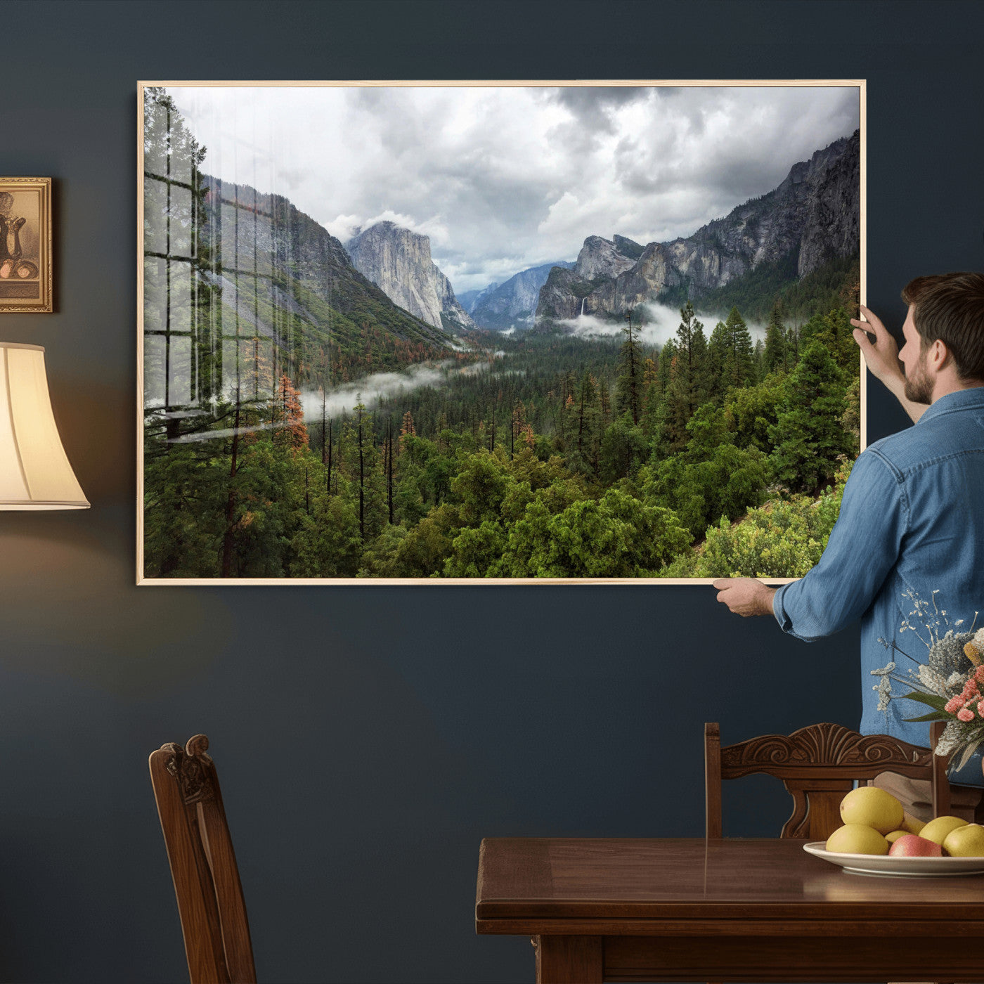 46168759-MGV-CV-36X24 - Yosemite Valley Wall Art Canvas Print, El Capitan Mountain Landscape Nature Wall Decor