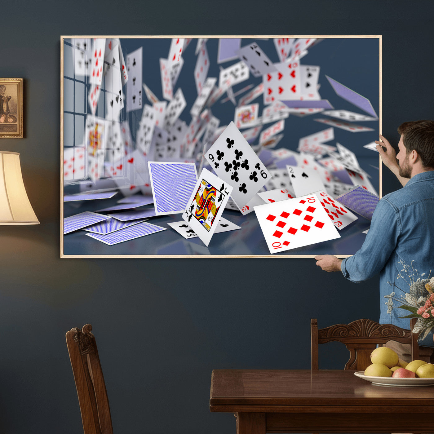 66392185-MGV-CV-36X24 - Playing Cards Canvas Wall Art | Casino Game Room Decor, Poker Decor Art
