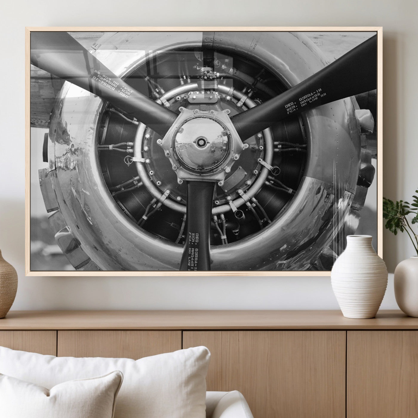 28132-MGV-FP-36X24-3P_Natural-Vintage Airplane Wall Art Canvas Print