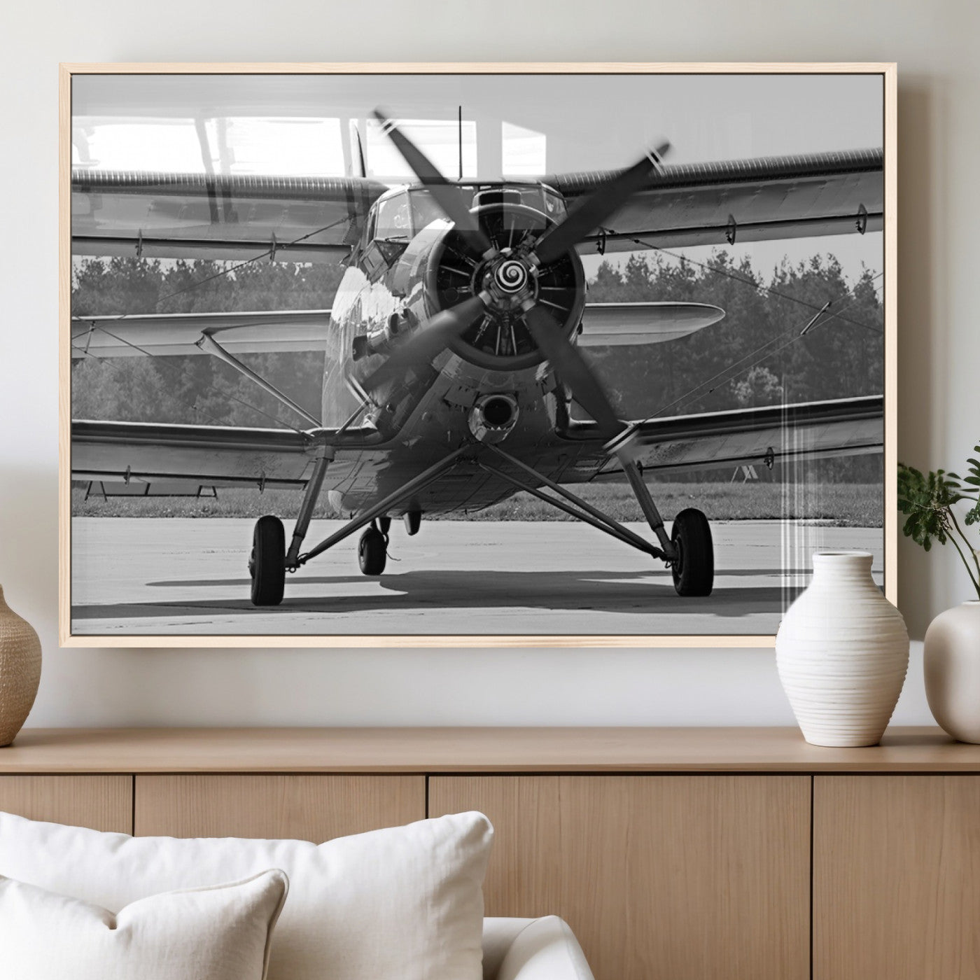 74816-MGV-FP-36X24-3P_Natural-Wall Art Old War Plane Canvas Print