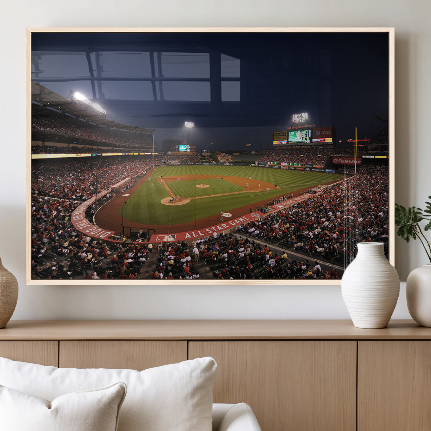 88896-MGV-FP-36X24-3P_Natural-Los Angeles Angels Baseball Team Print - Anaheim Angel Stadium Wall Art Canvas Print