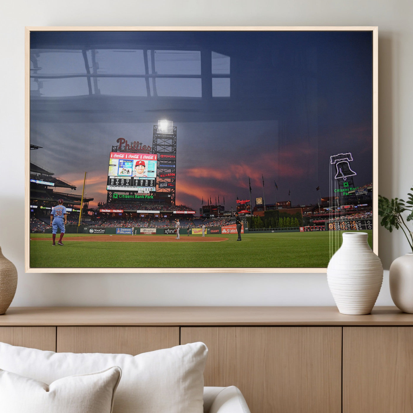 22594-MGV-FP-36X24-3P_Natural-Philadelphia Phillies Baseball Print - Philadelphia Citizens Bank Park Stadium Wall Art, Phillies