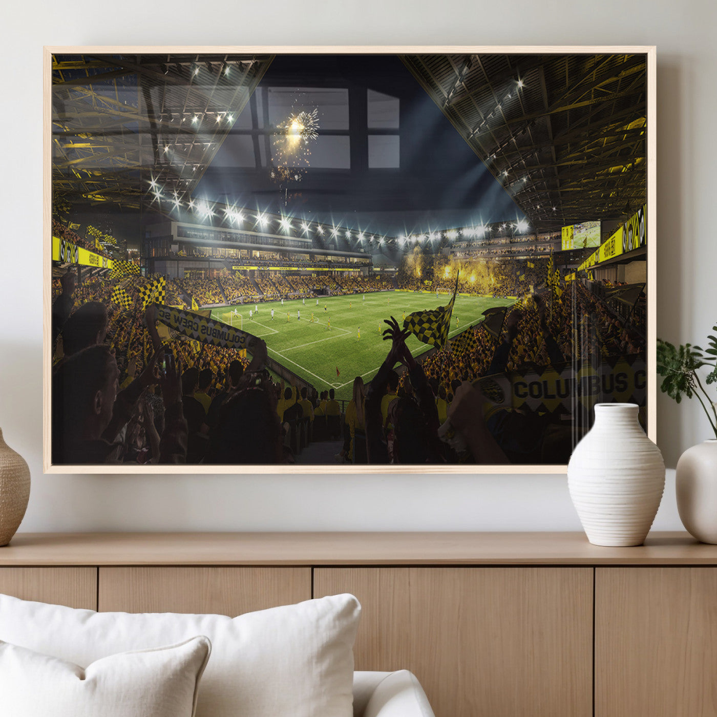 51122-MGV-FP-36X24-3P_Natural-Columbus Crew Soccer Team Print - Columbus Crew Stadium Wall Art Canvas Print