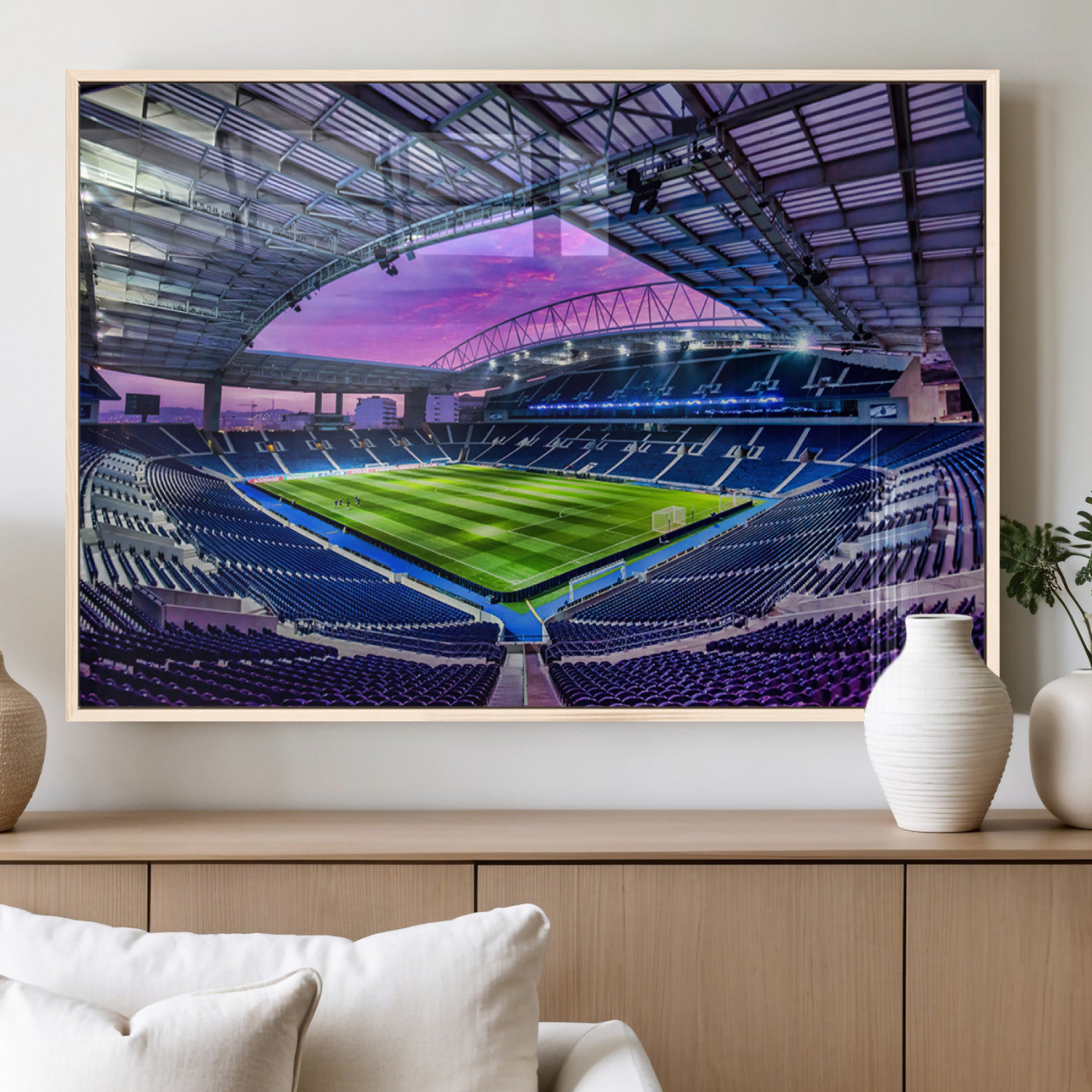 10851-MGV-FP-36X24-3P_Natural-FC Porto Soccer Team Print Canvas- Dragon Stadium Wall Art Canvas Print