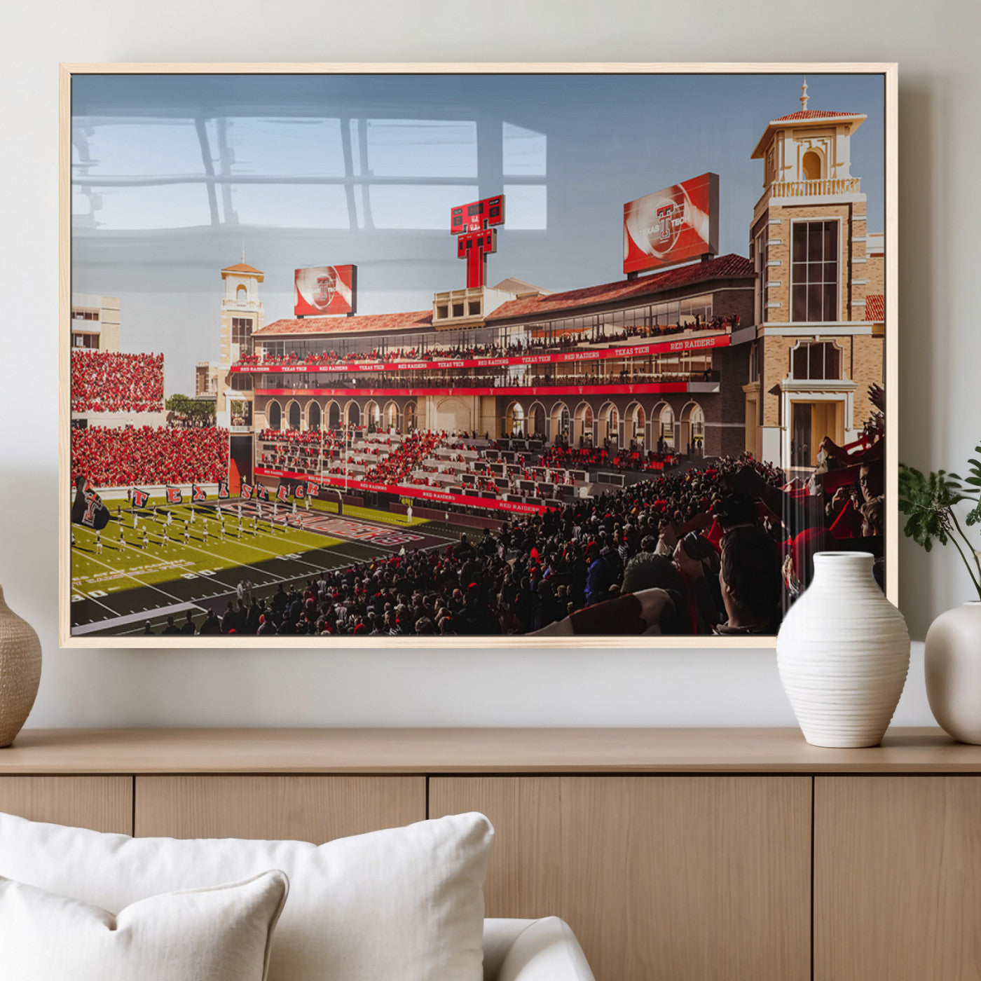 89744-MGV-FP-36X24-3P_Natural-Jones AT&T Stadium Texas Tech Red Raiders Wall Art | Large Att Stadium Canvas Print | College