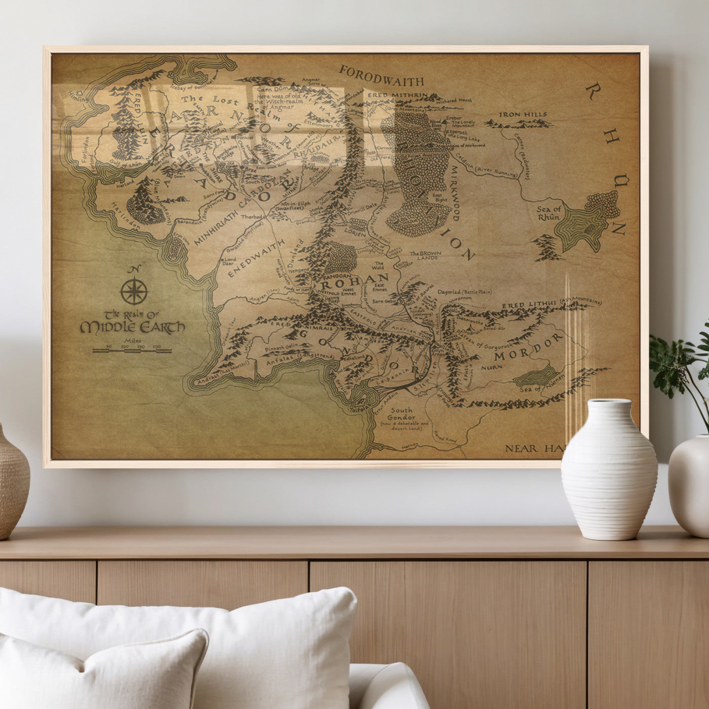 65656565-MGV-FP-36X24-3P_Natural-Push Pin World Map Canvas Print – Travel Tracker Wall Art for Couples, Perfect Anniversary Gift for Home or Office Decor