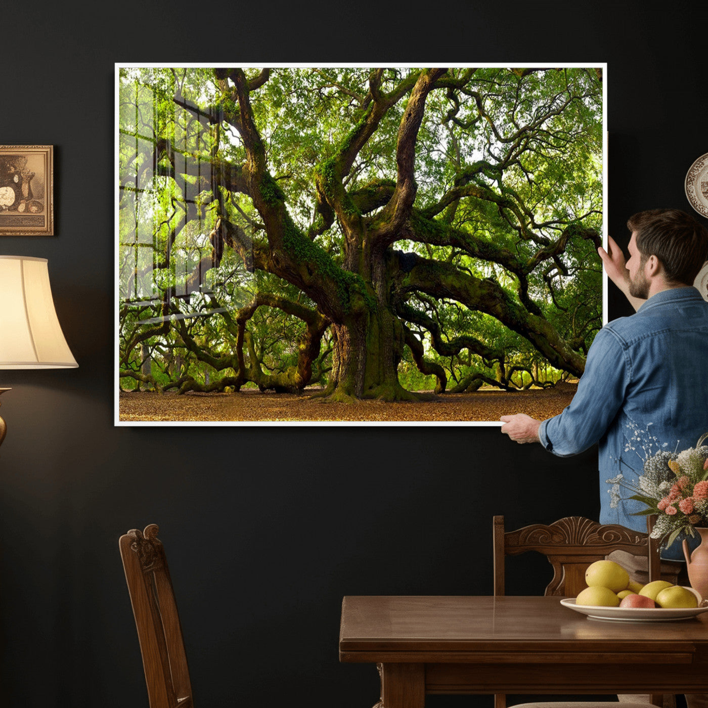 29407-MGV-CV-36X24 - Angel Oak Tree Wall Art Canvas Print | Large Forest Tree Nature Photography Print on Canvas