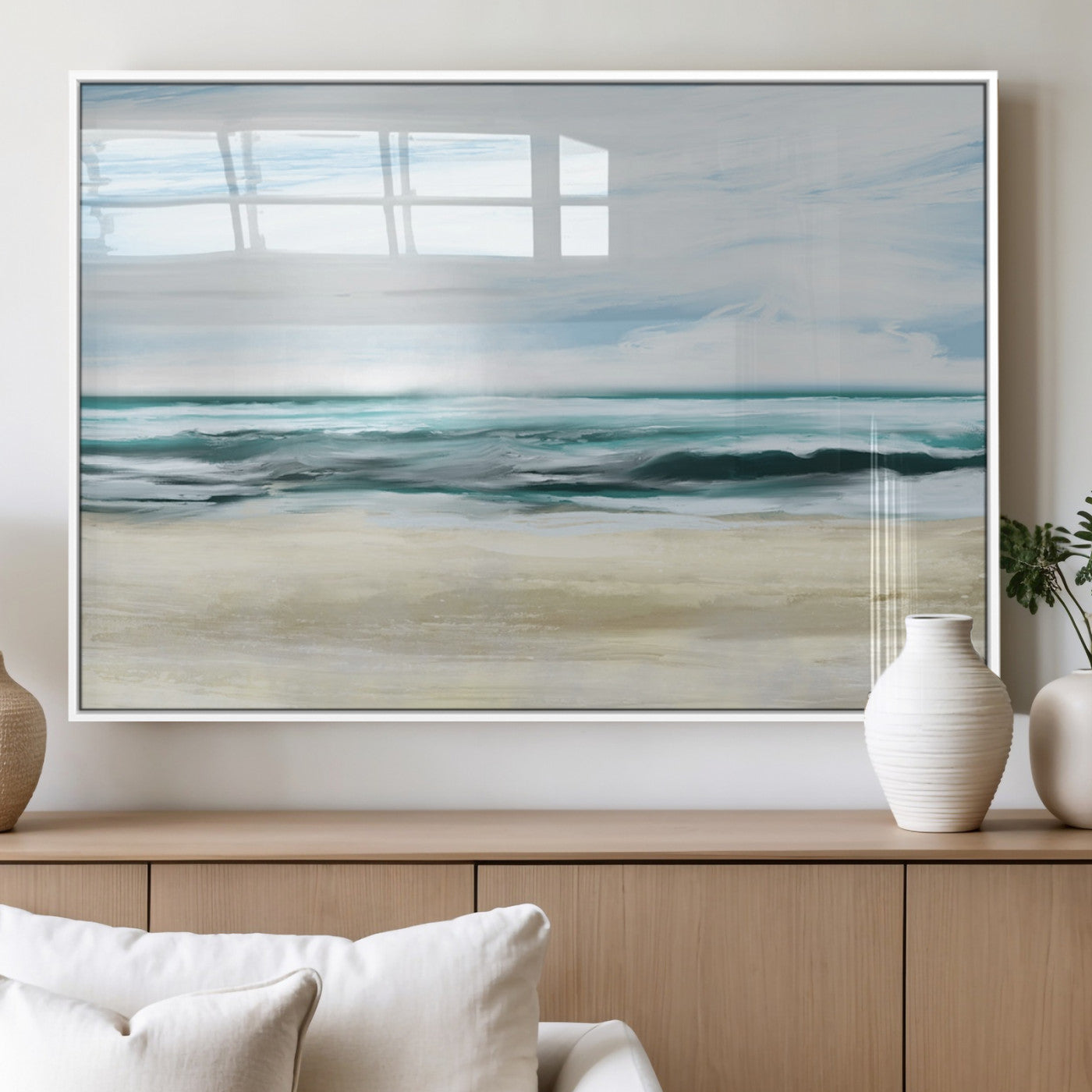 96301-MGV-FP-36X24-3P_White-Ocean Abstract Wall Art Canvas Print