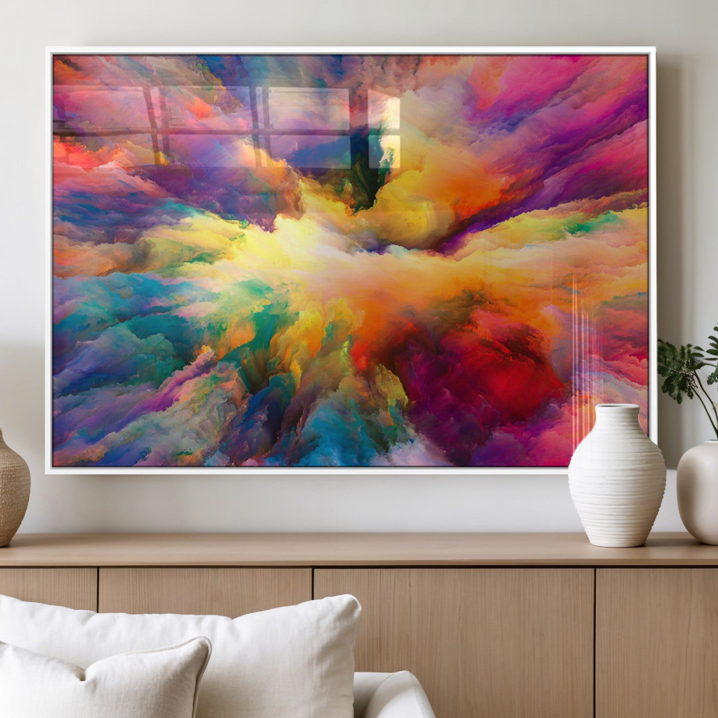 61038-MGV-FP-36X24-3P_White-Blazing Vibrant Colors Cloud Wall Art Canvas Print