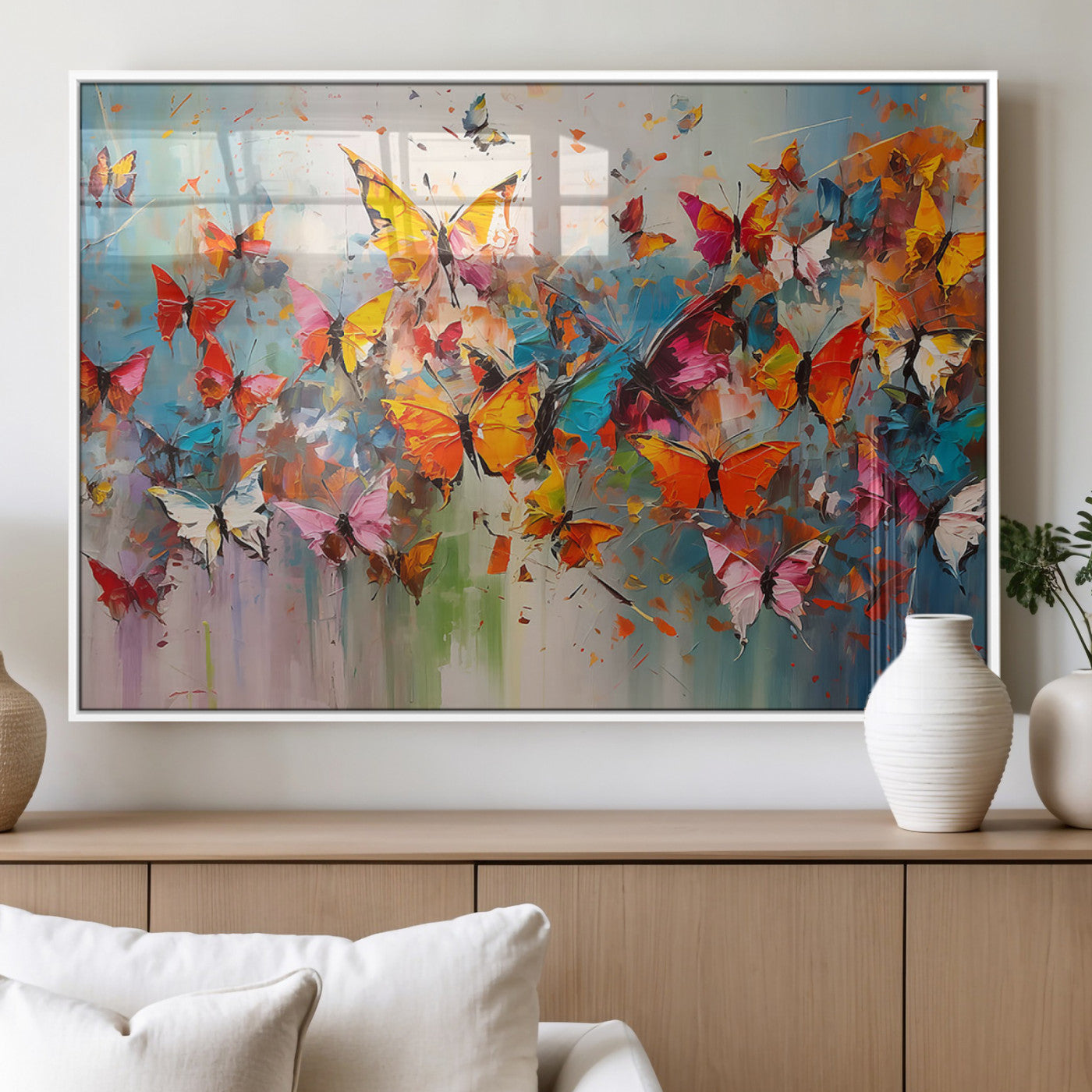11835-MGV-FP-36X24-3P_White-Abstract Butterfly Wall Art Canvas Print