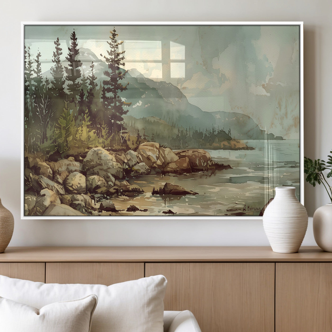 24809-MGV-FP-36X24-3P_White-Abstract Acadia National Park Wall Art Canvas Print - Stunning 3-Panel Wall Art Canvas Print,